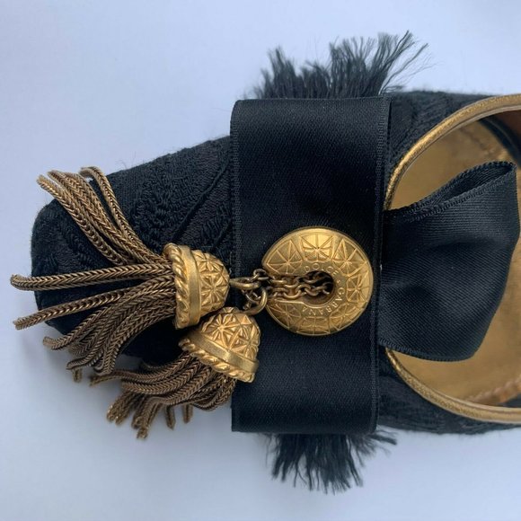 Dolce & Gabbana Kitten Heels Size 36 Black Gold - Picture 3 of 8